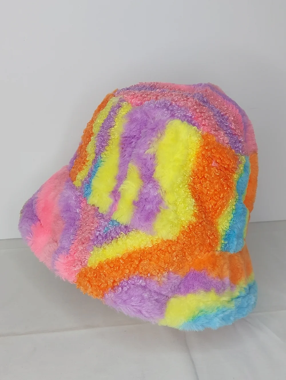 Colorful Rainbow Sherpa Bucket Hat